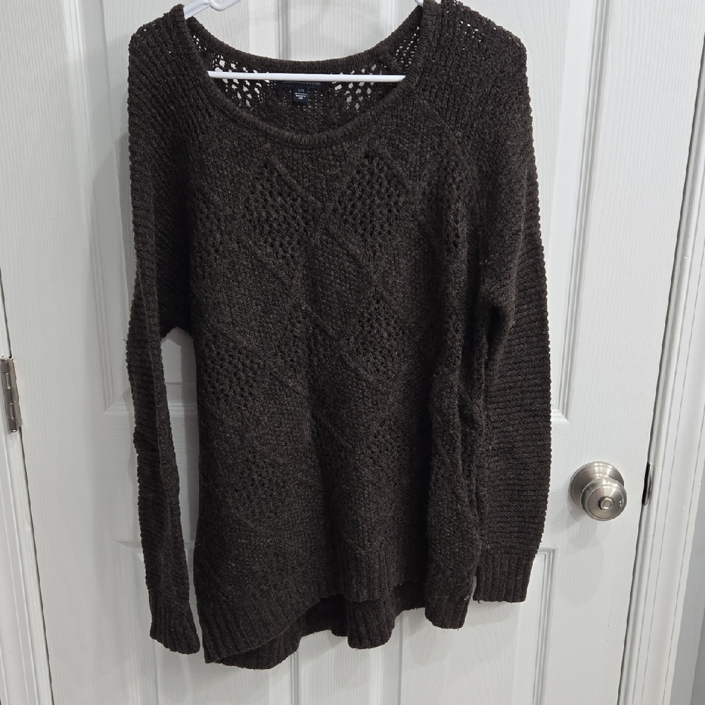 American Eagle Outfitters Dark Brown Knit Sweater
